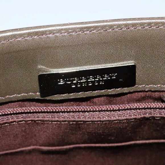 BURBERRY Shoulder Bag Leather Brown Silver Auth BA2042 - Picture 10 of 16